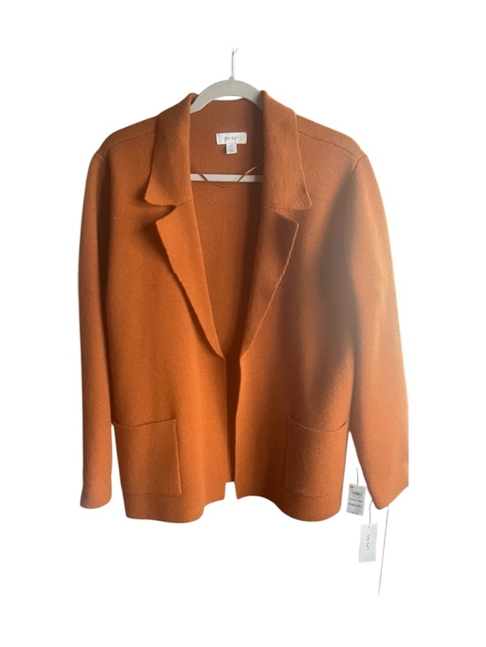 Rust color Open Front Knit Blazer Jacket